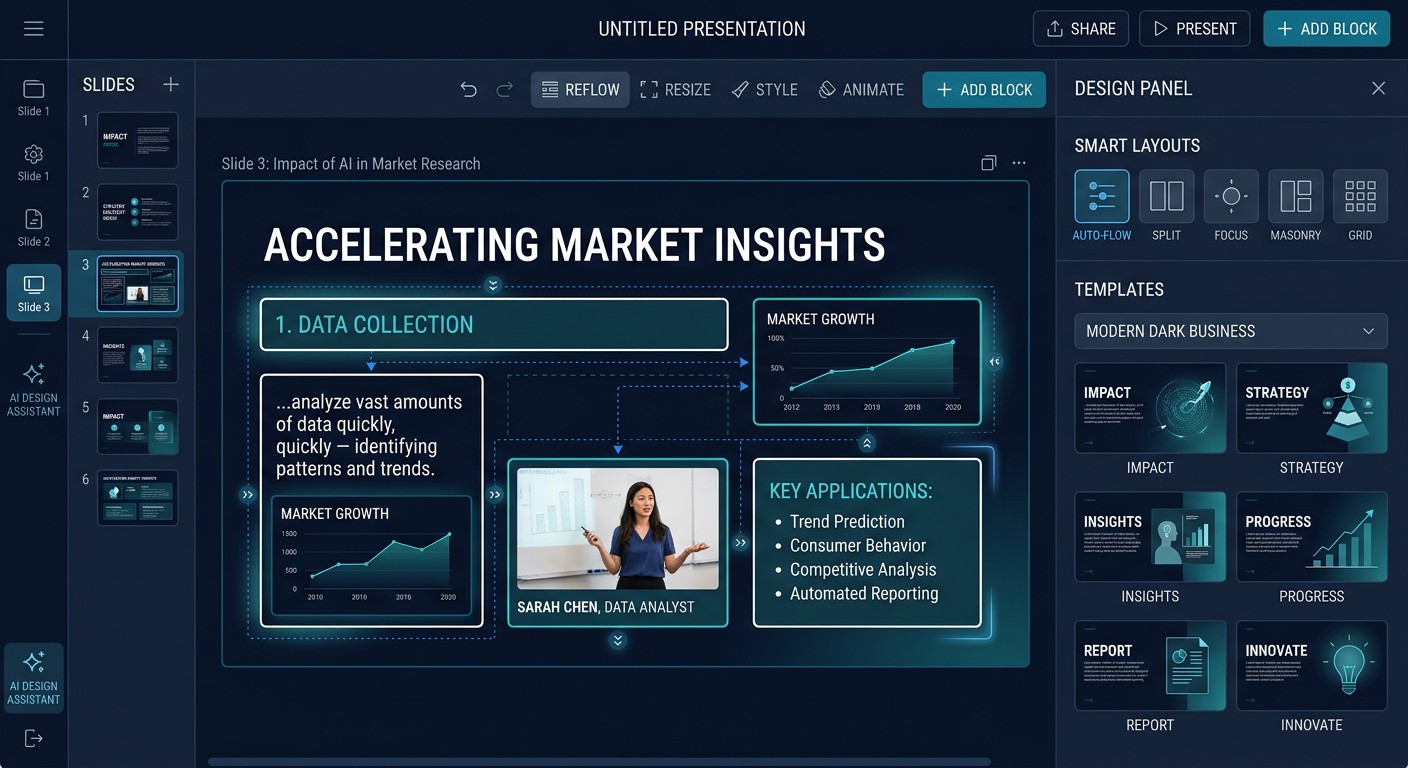 Beautiful.ai — адаптивные умные шаблоны нейросети для дизайна презентаций