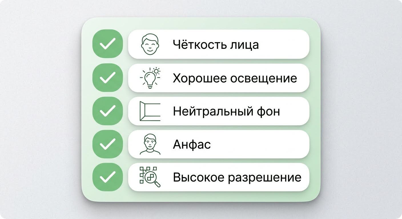 Чеклист качества референс-фото для нейросетей — 5 обязательных пунктов