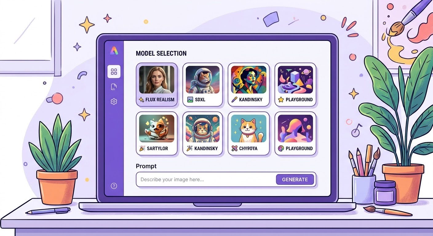 Выбор модели нейросети для генерации изображений в Easy-Peasy.AI