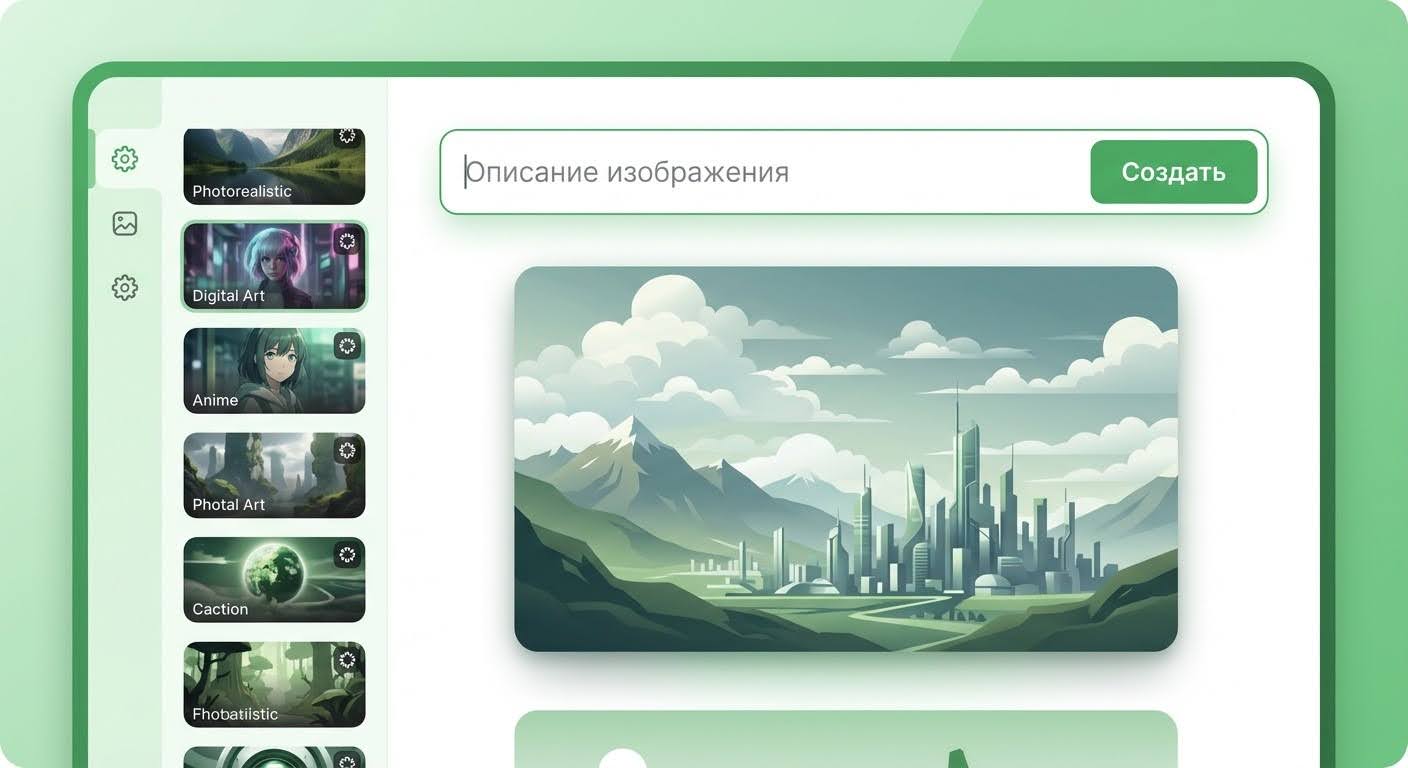 Интерфейс Kandinsky и GigaChat для генерации изображений нейросетью