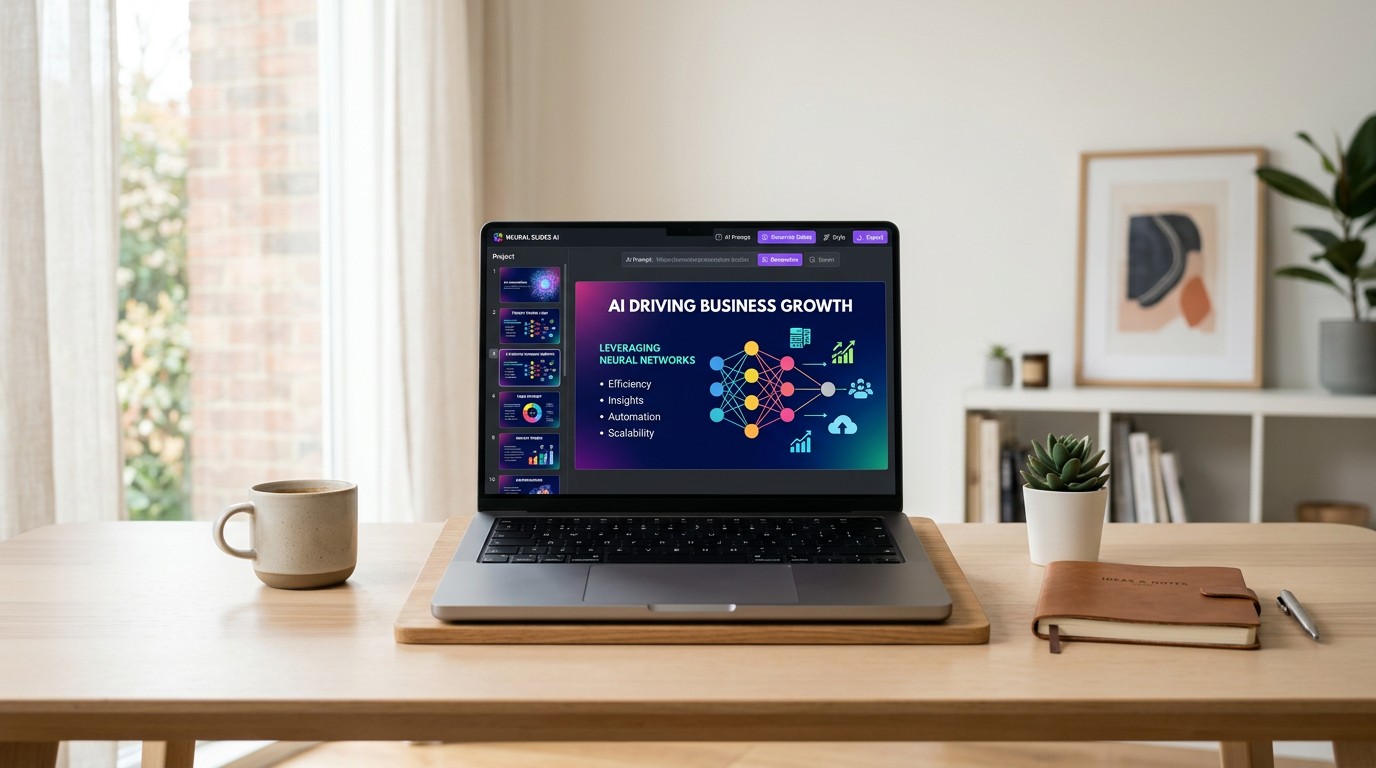 Нейросеть для презентаций — ноутбук с AI-интерфейсом генерации слайдов