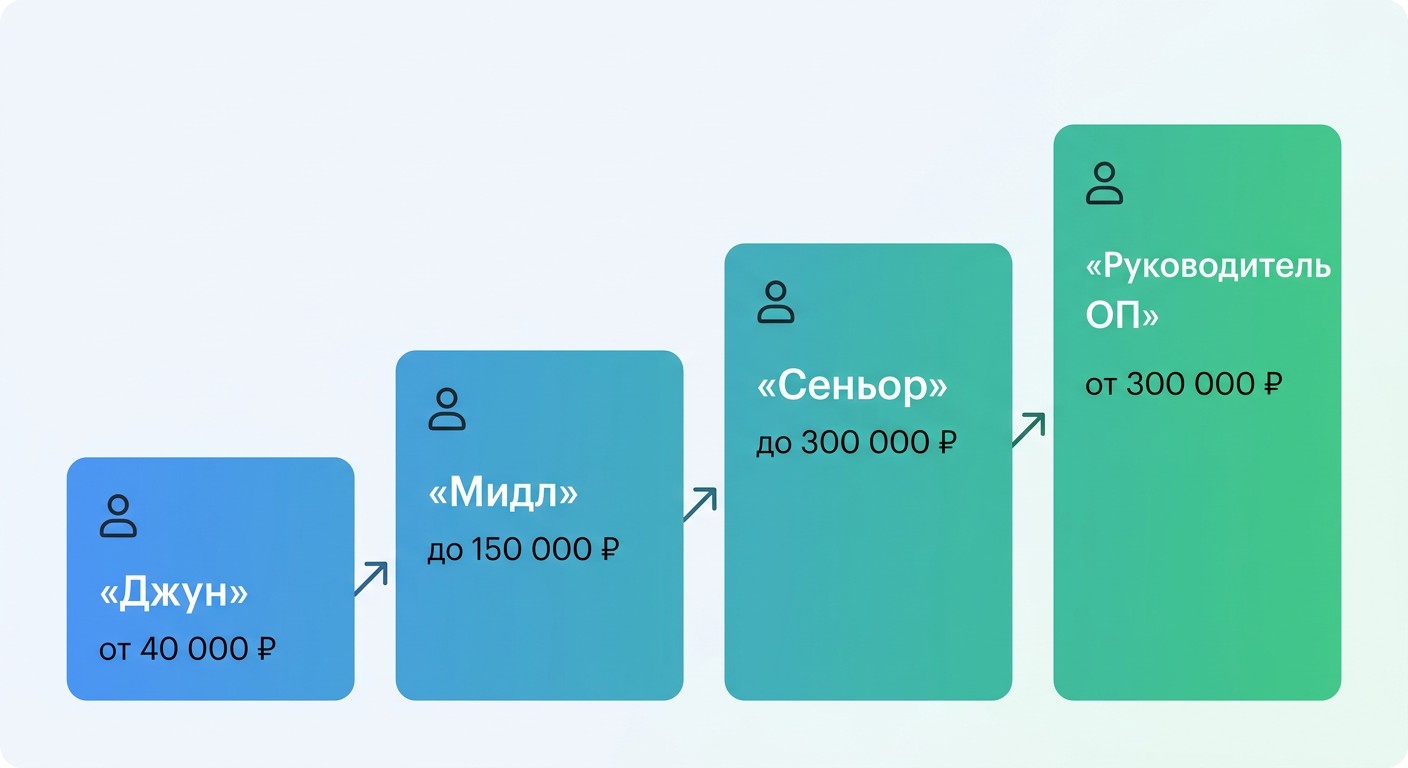 Карьерная карта специалиста по маркетплейсам от джуна до руководителя отдела продаж
