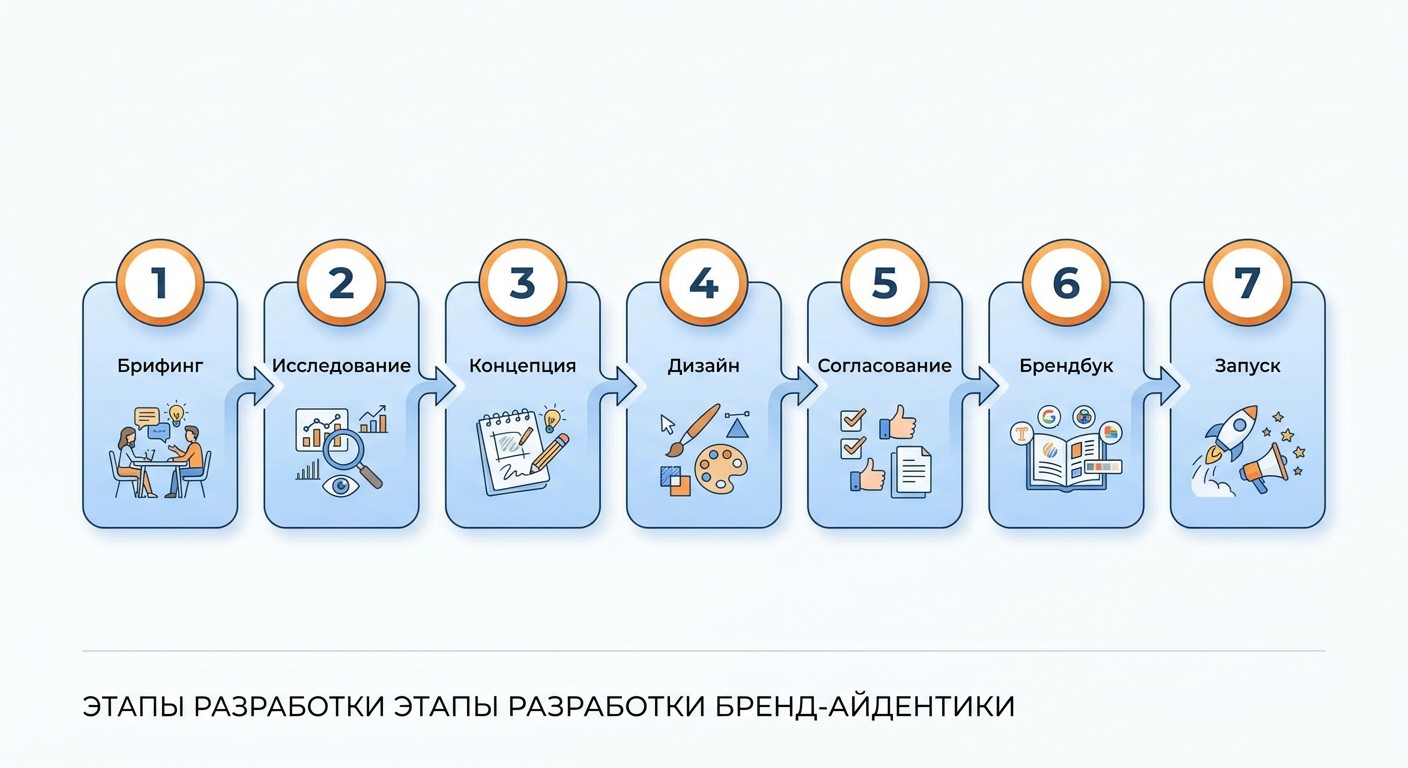 Семь шагов разработки фирменного стиля — от брифинга до запуска бренда
