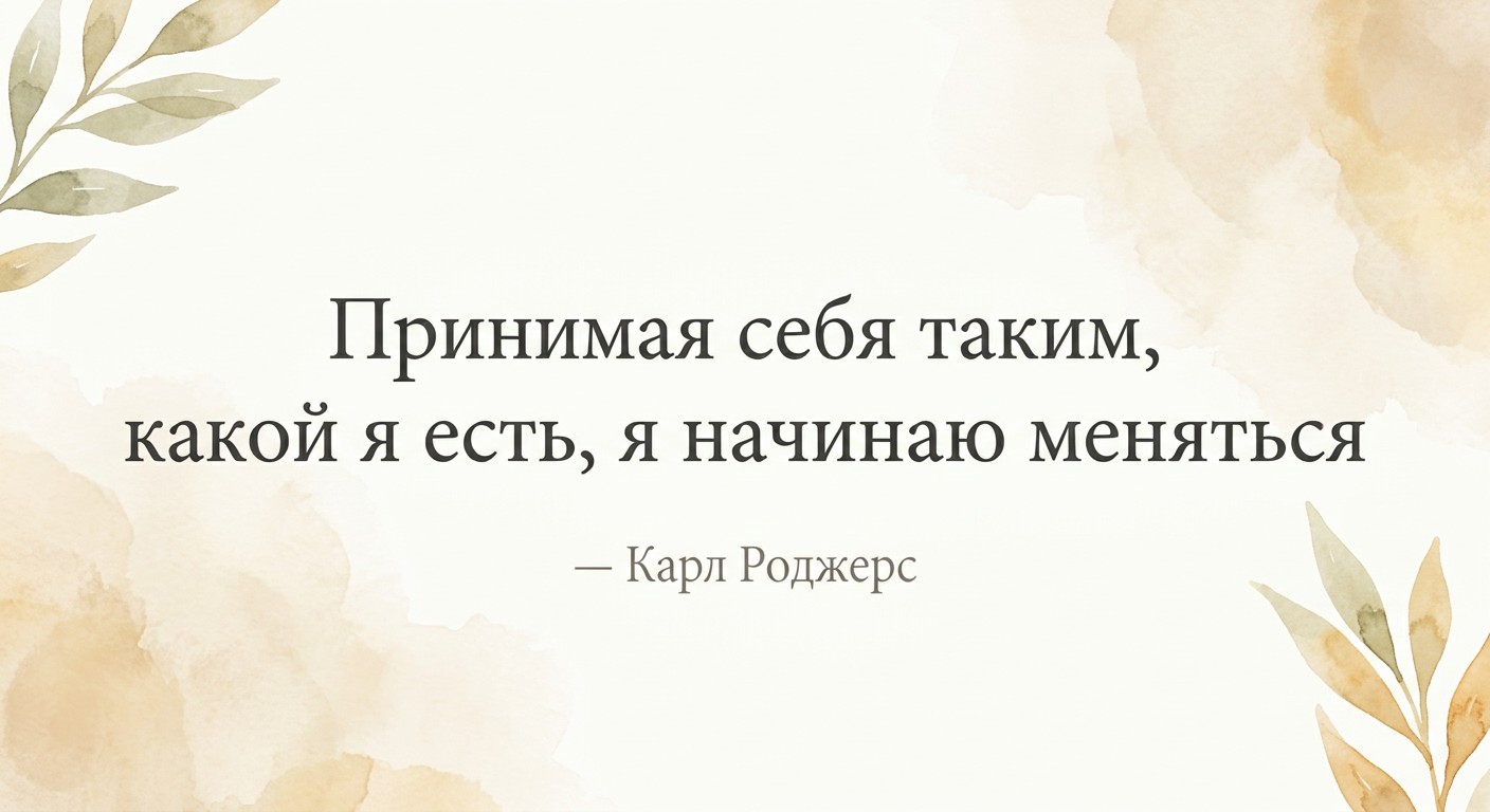 Цитата Карла Роджерса о самопринятии в гуманистической психологии