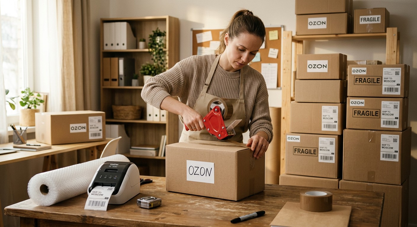 Упаковка и отгрузка товаров для доставки через Ozon