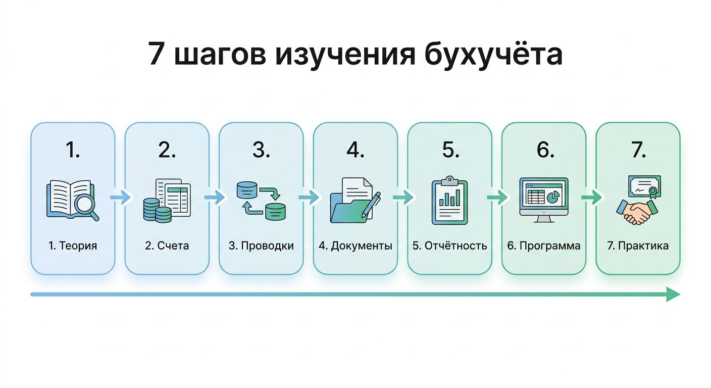 Дорожная карта 7 шагов изучения бухгалтерского учёта с нуля