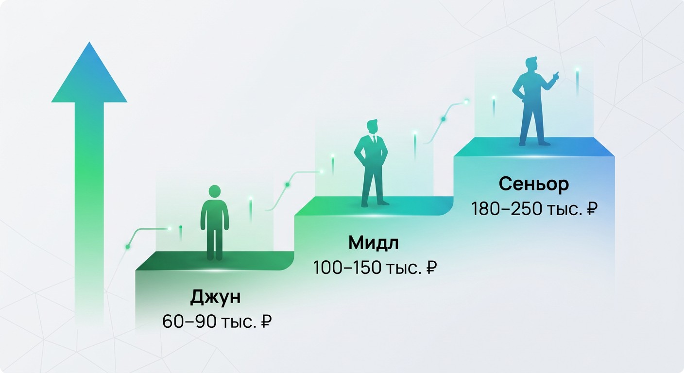Карьерный трек 1С-разработчика: джун, мидл и сеньор с зарплатами