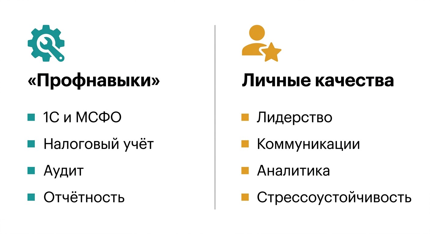 Инфографика: профессиональные и личные качества главного бухгалтера