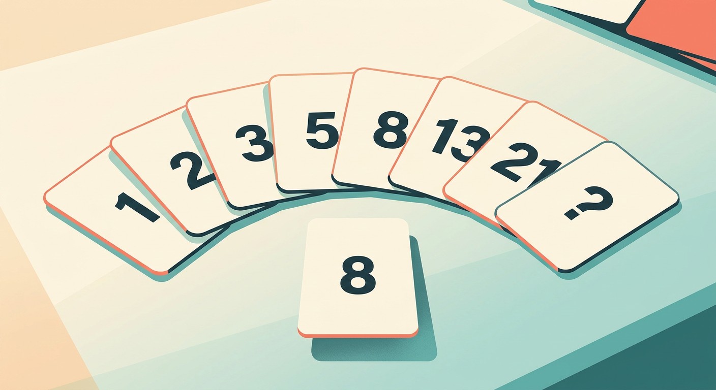 Карточки Planning Poker с числами Фибоначчи для оценки задач Scrum