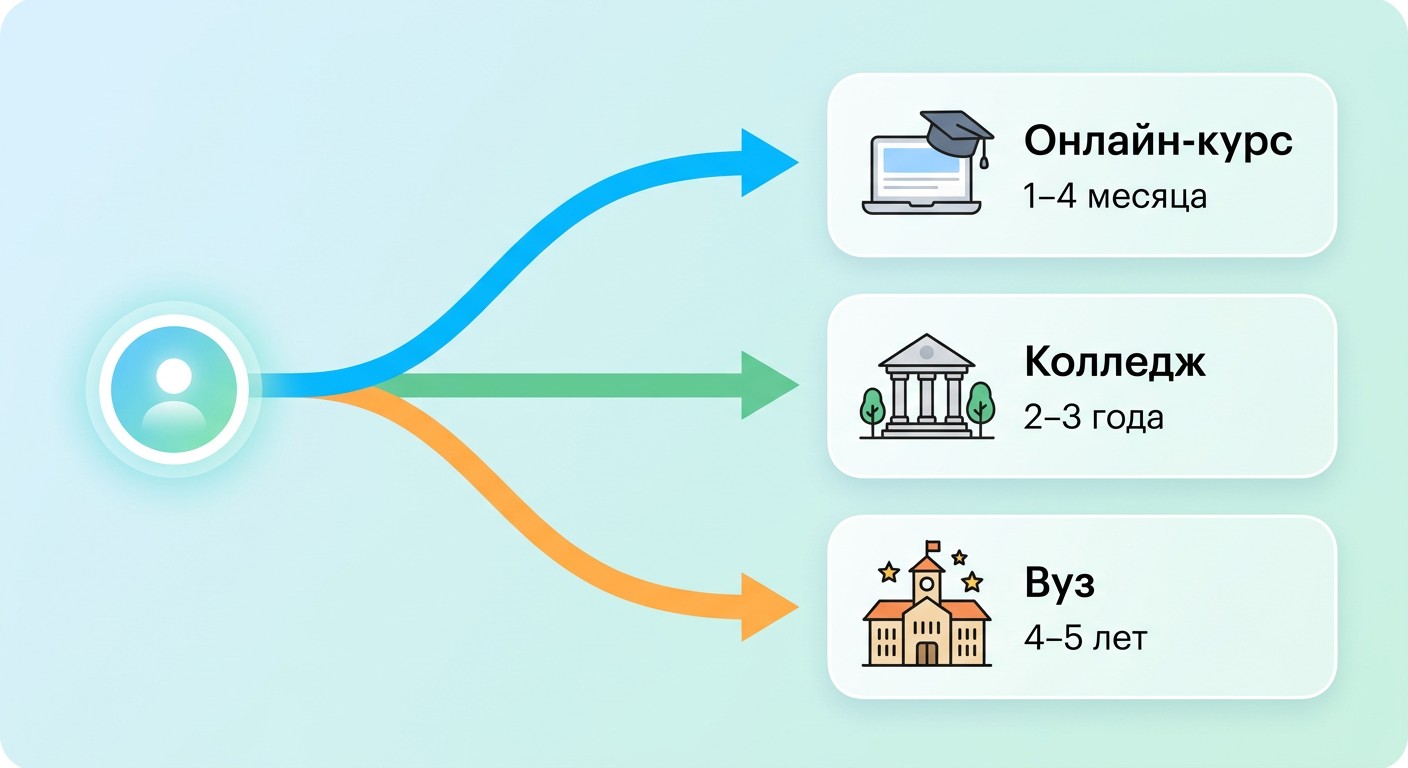 Три пути в профессию будущего: онлайн-курс, колледж и университет