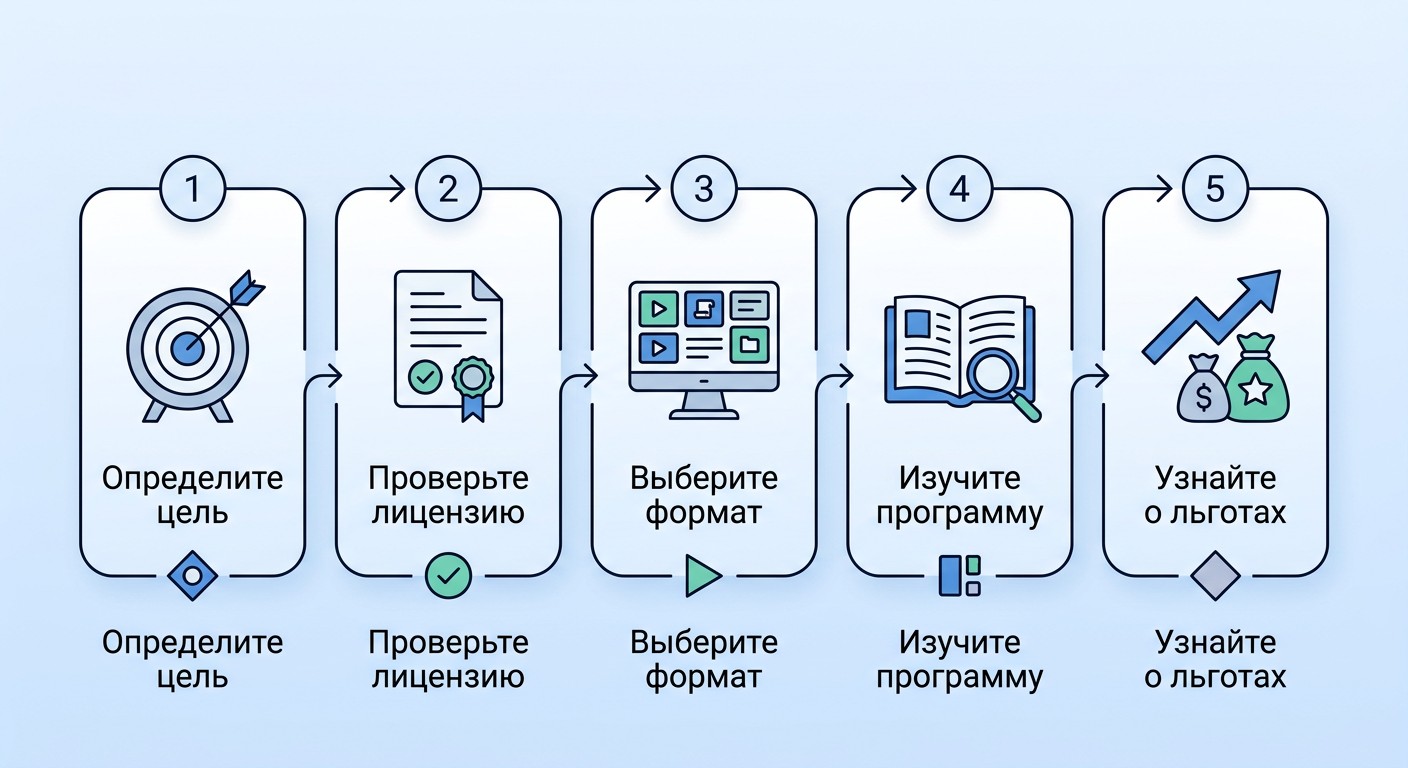 Пошаговый алгоритм выбора курсов для работающих — 5 шагов