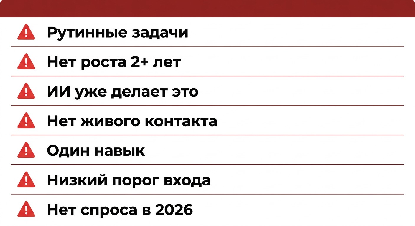 Чек-лист из 7 признаков профессии в зоне риска автоматизации