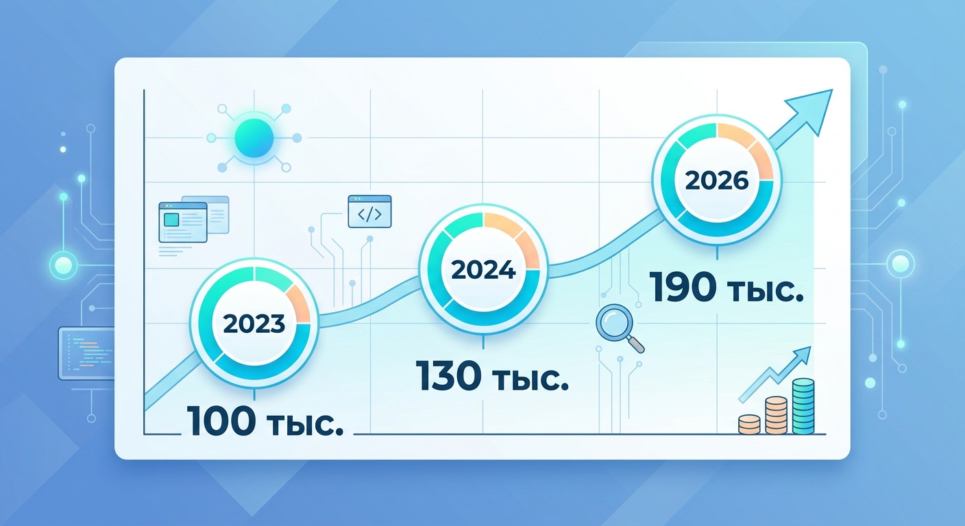 Динамика зарплаты тестировщика в России с 2023 по 2026 год