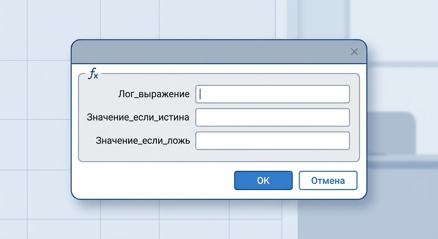 Диалоговое окно аргументов функции ЕСЛИ в Excel