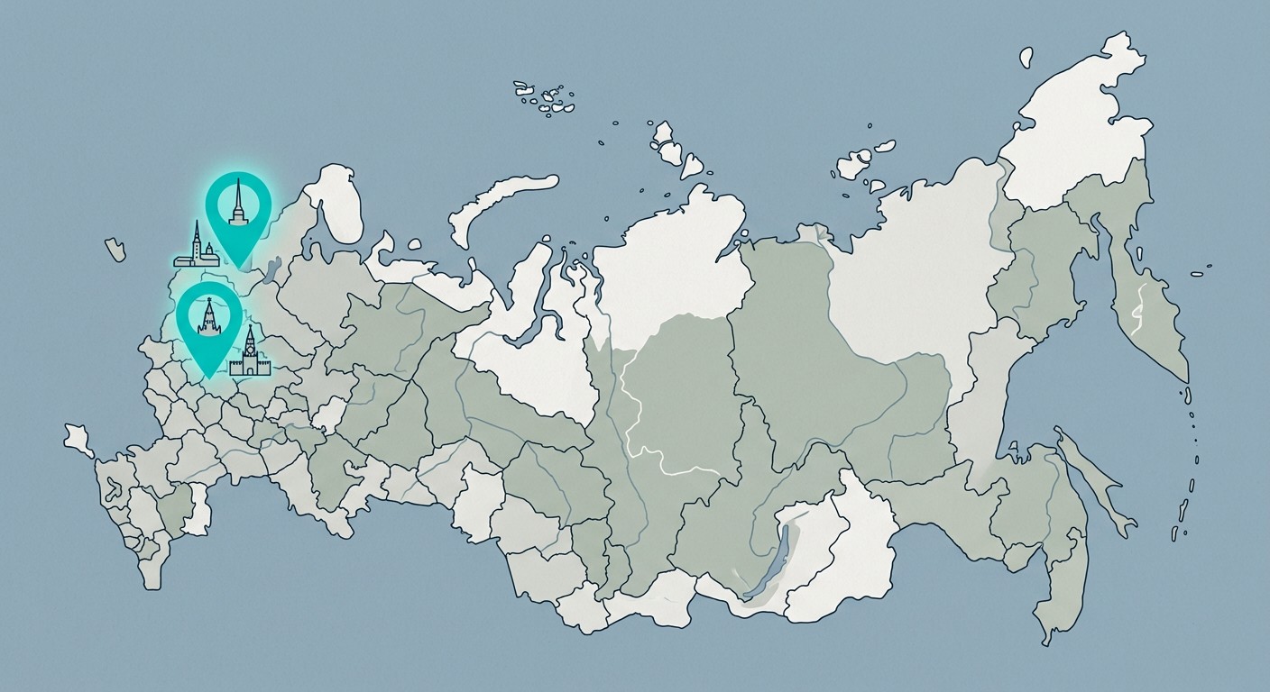 Карта России с программами переобучения в Москве и Санкт-Петербурге