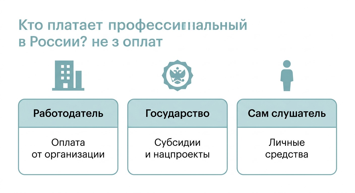 Кто оплачивает ДПО — работодатель, государство или сам слушатель