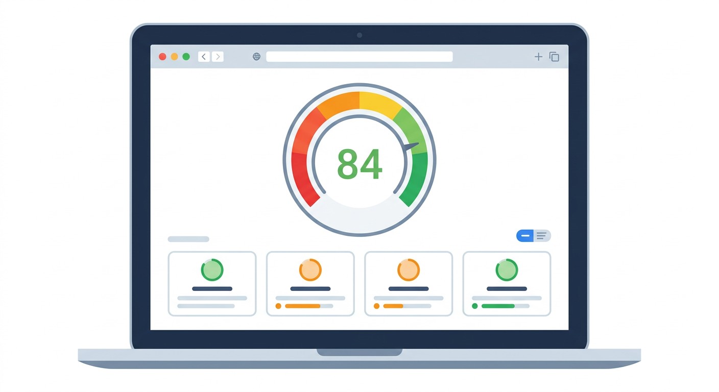 Шкала оценки скорости загрузки сайта со значением PageSpeed
