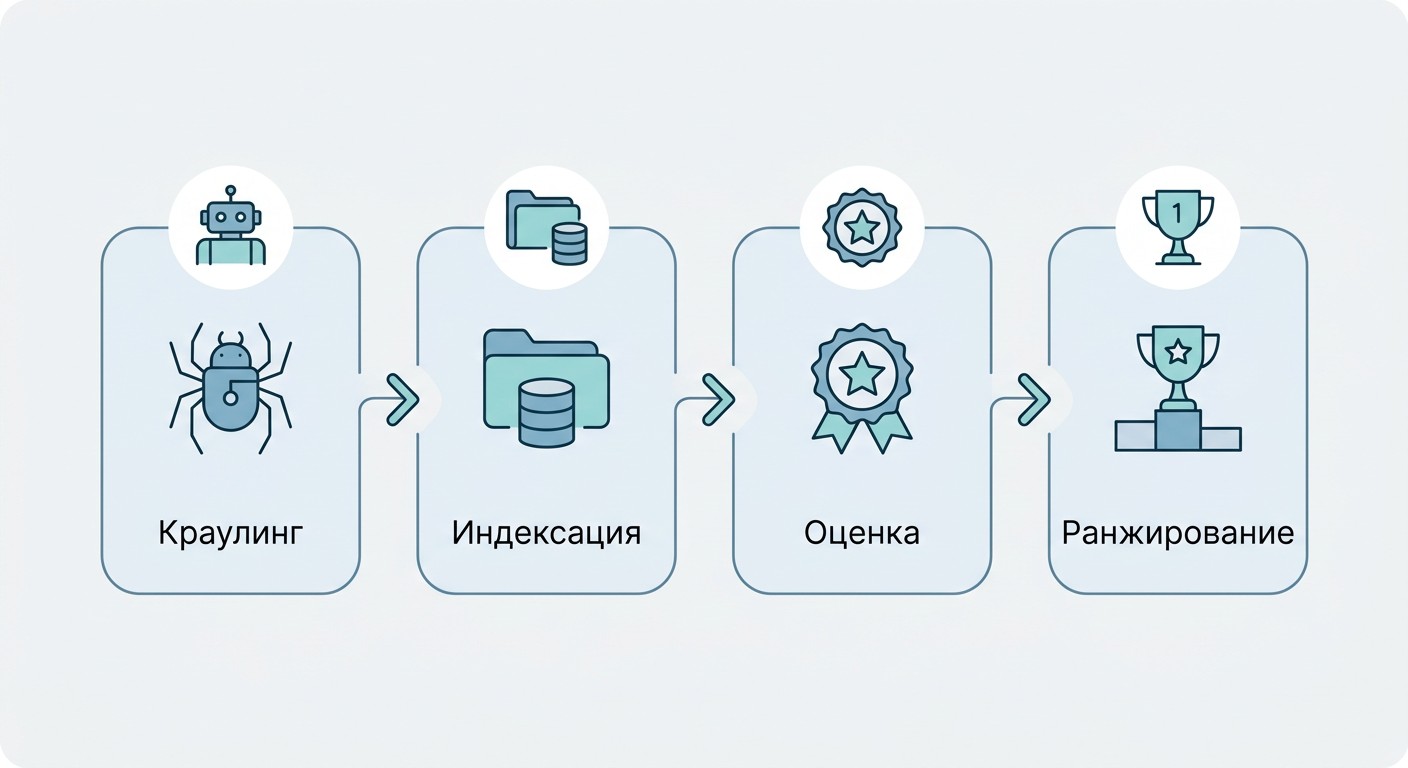 Как работает SEO: краулинг, индексация, оценка и ранжирование сайтов