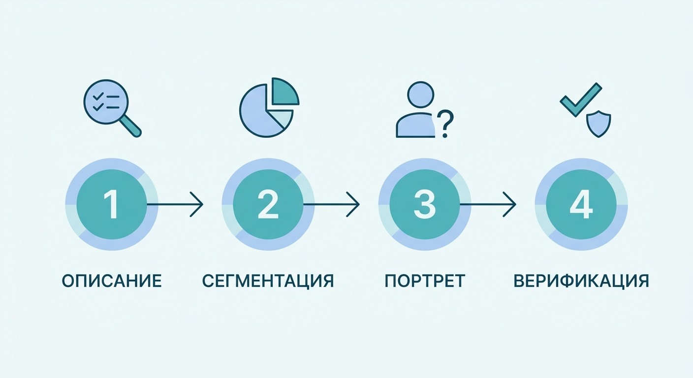Инфографика: 4 этапа определения целевой аудитории для бизнеса