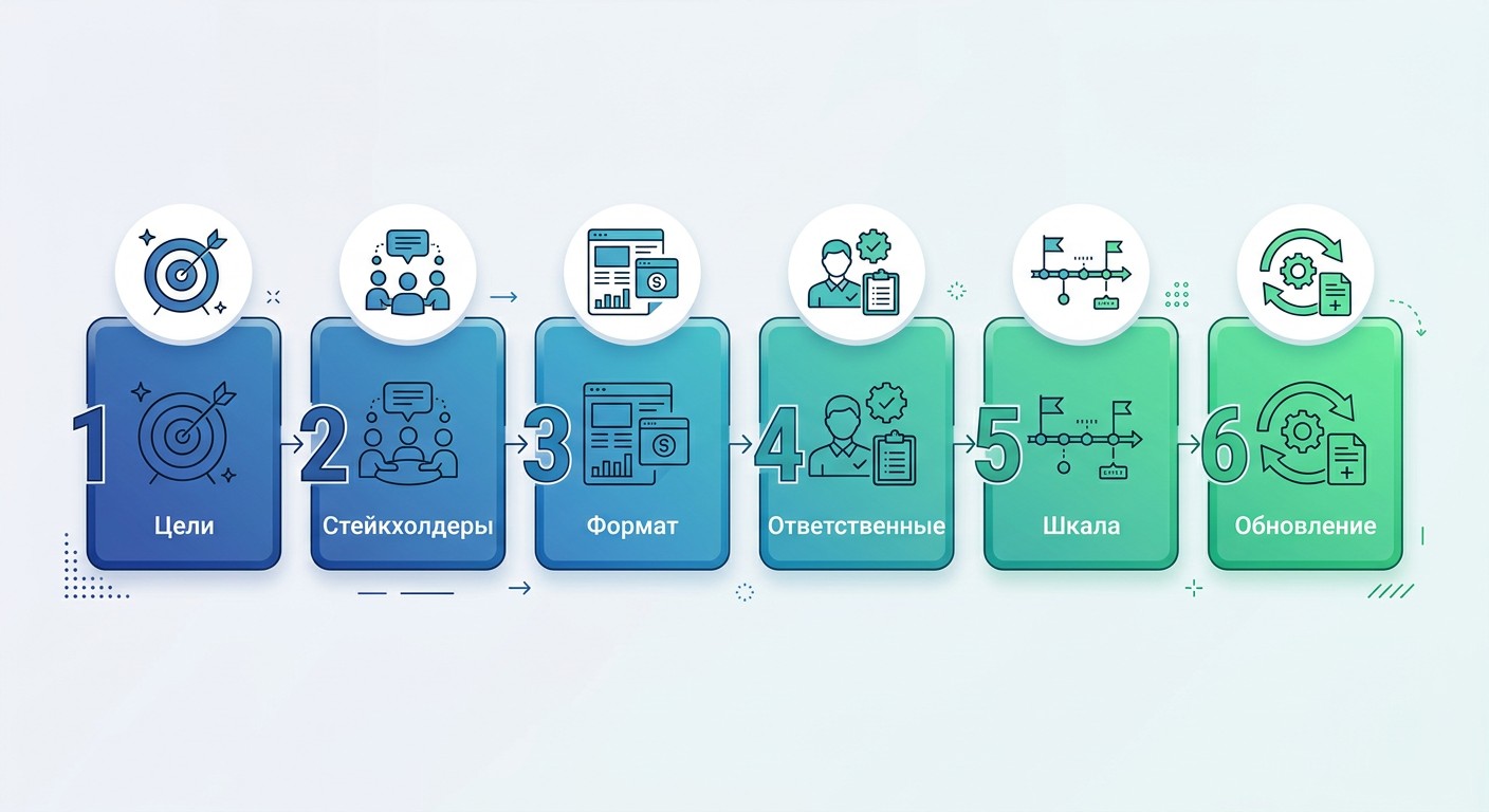 Шесть шагов создания дорожной карты проекта инфографика