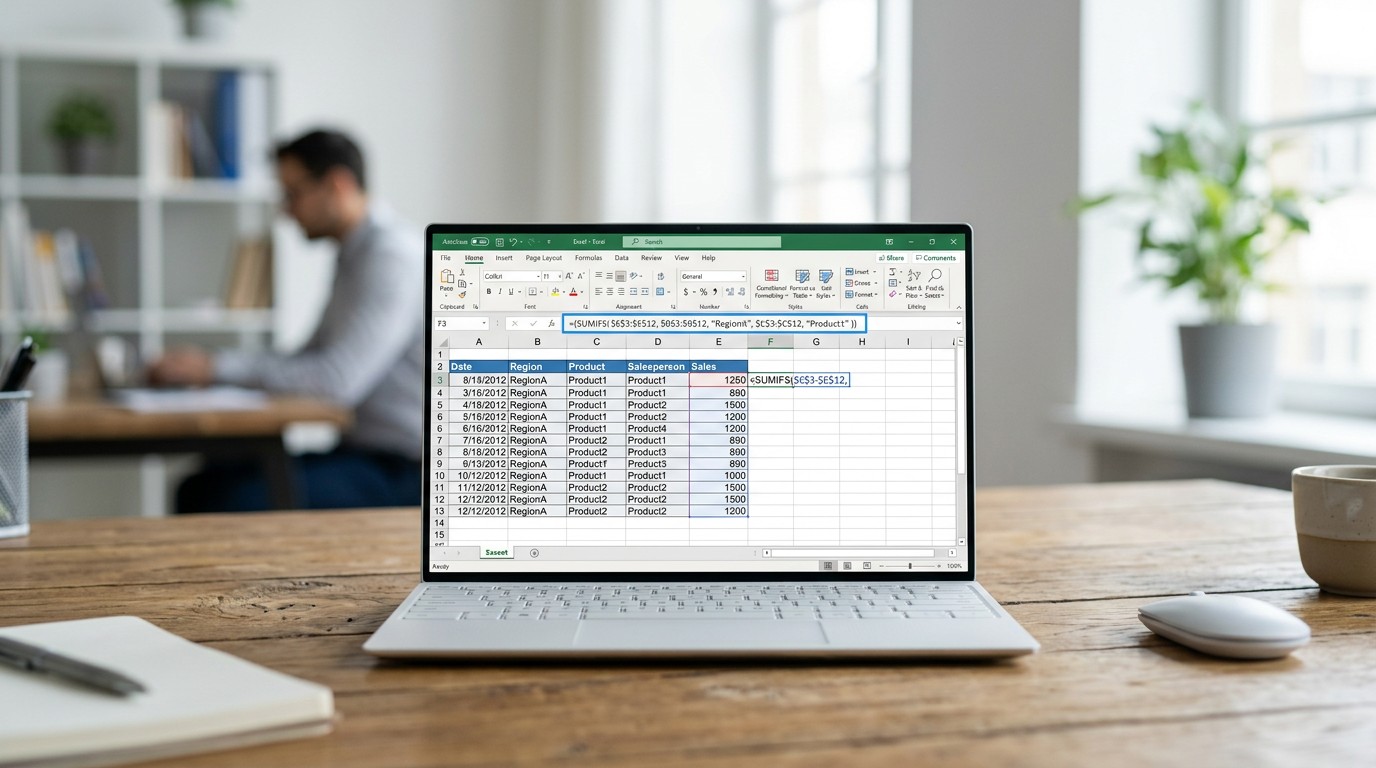 Функция СУММЕСЛИМН в Excel — таблица с формулой суммирования по условиям